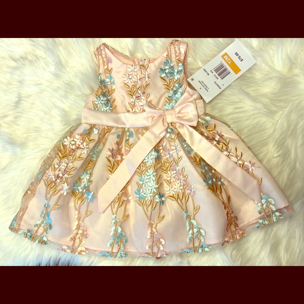 Rare Editions blush tulle dress- Baby Girl 12M